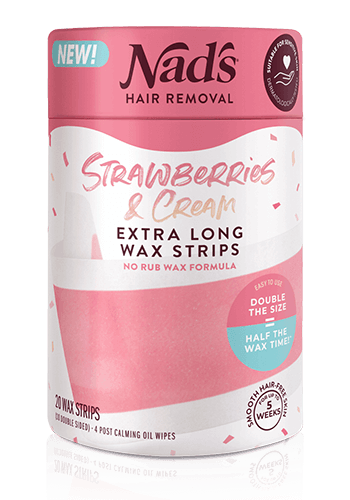 Nads Hair Removal Strawberries and Cream Extra Long Wax Strips
